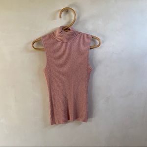 90s Shimmer Turtleneck Top